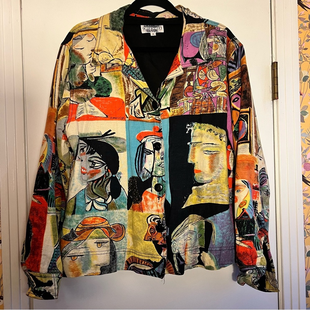 Colorful Abstract Print Women's Jacket